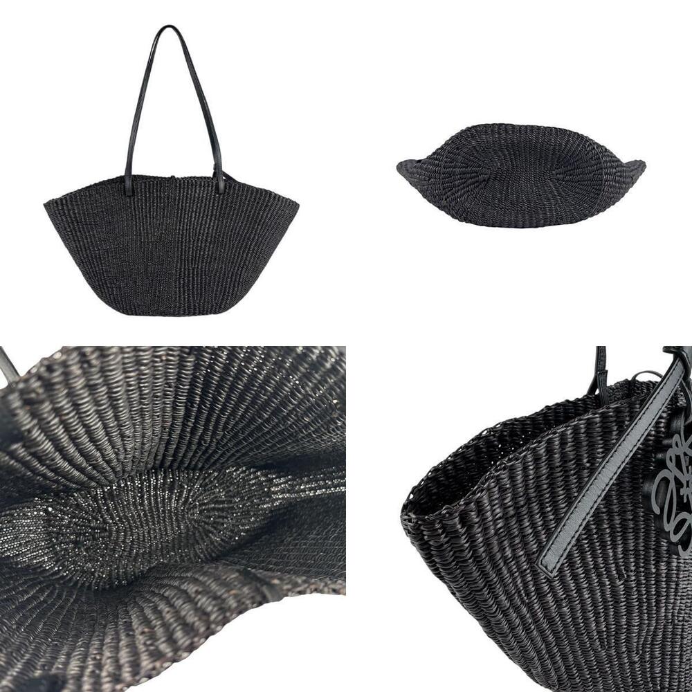 LOEWE Shell Basket Bag Leather Elephant Grass Black - Picture 3 of 4